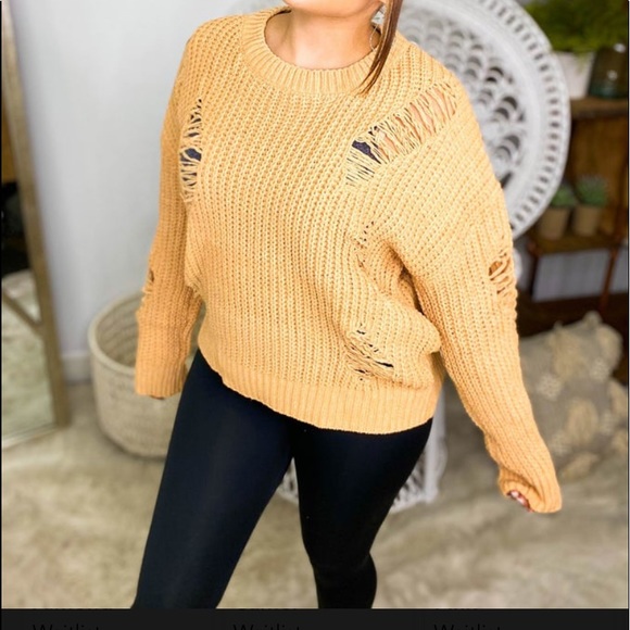 🆕POL DISTRESSED SWEATER🆕 - Picture 2 of 11